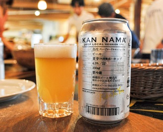 新ブランドの「缶生ビール」。缶を強調した銀色のラベルは成分表示をメインに、シンプルで洗練されたデザイン