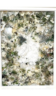 伊藤さんの押し花とテクスチャーフラワーアート作品「春の瞬間」