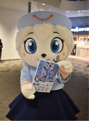 「スタジアムに来てほしいなのー」と記者にも話してくれたティノちゃん