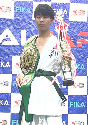 大会で優勝した大湯さん＝家族提供