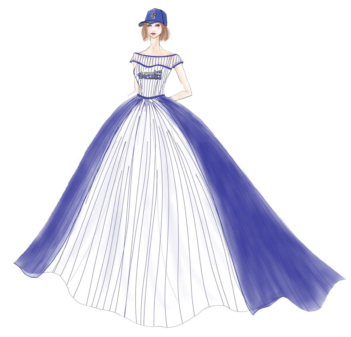 ユニフォームデザインを活かしたドレス