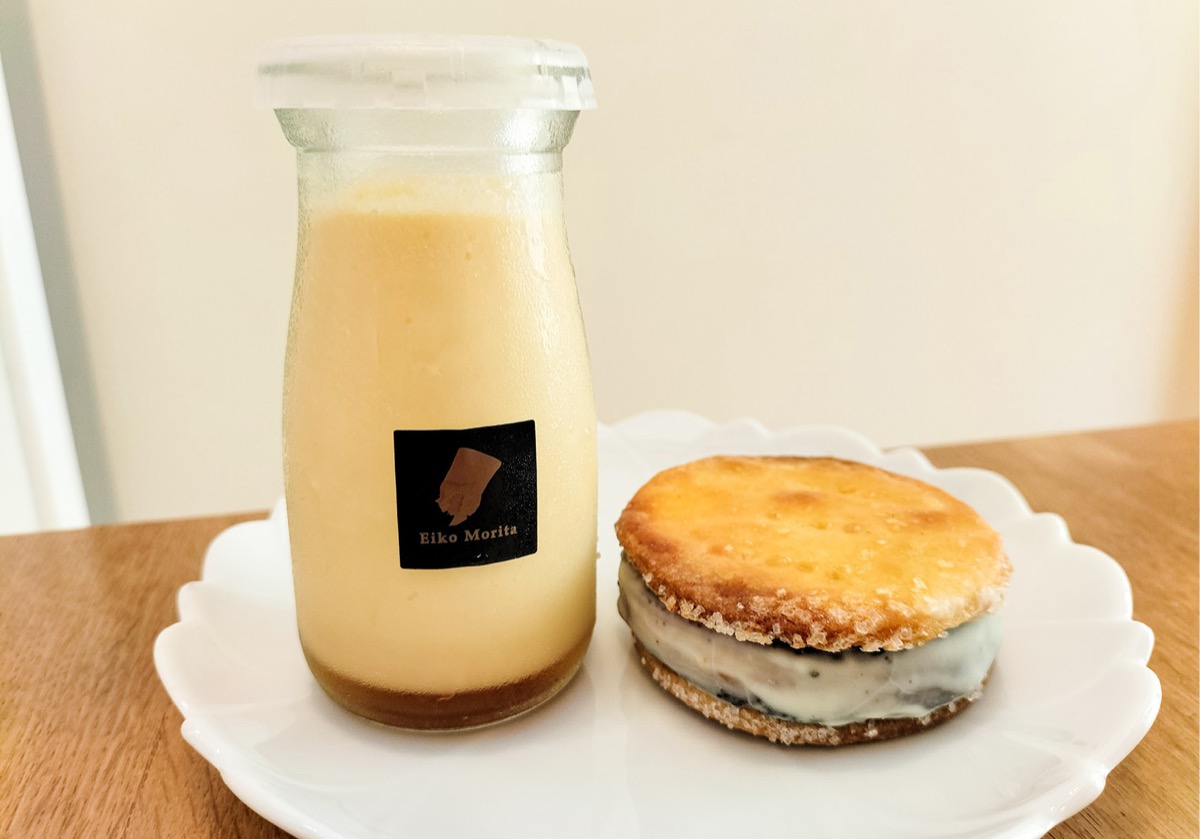 モトマチ塩プリン(380円)とクレオル(432円)