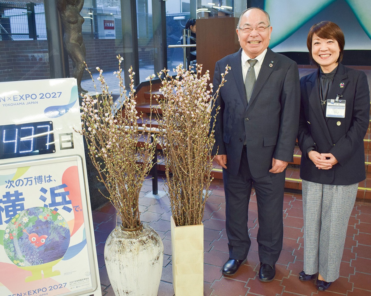 中区役所に「桜の花」
