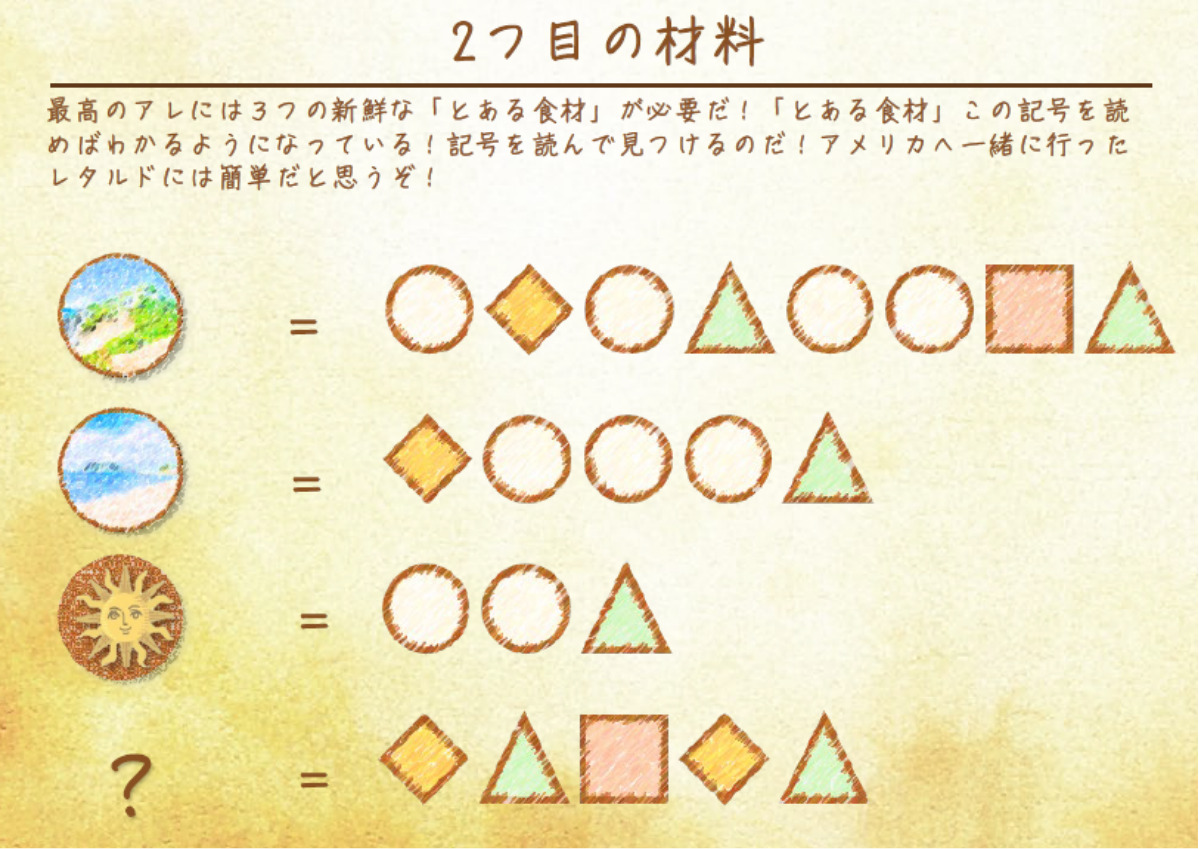 出題される謎。演者や参加者と解き明かすのが楽しい（モスプレミアム）