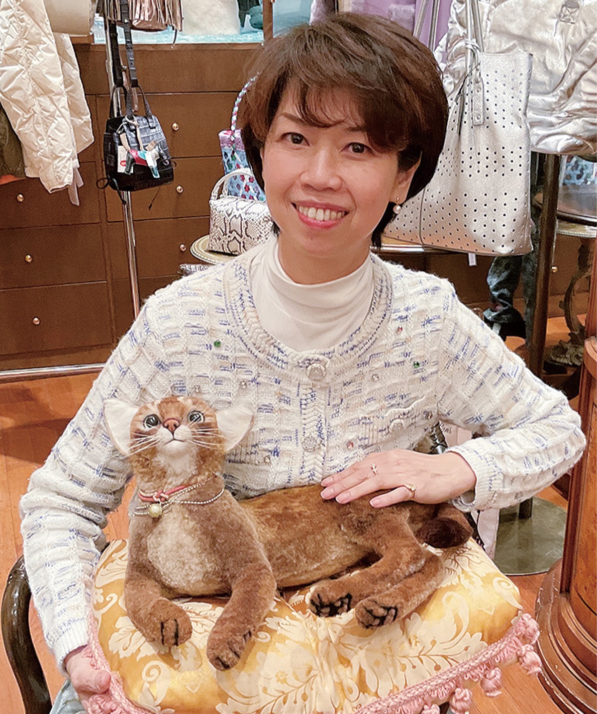 作品展の間だけ店に遊びにきたリルちゃんと内田さん