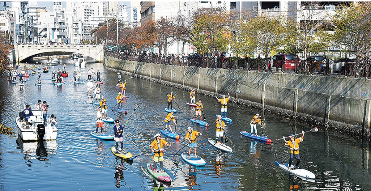 大岡川をSUPが巡る「よこはま運河チャレンジ」