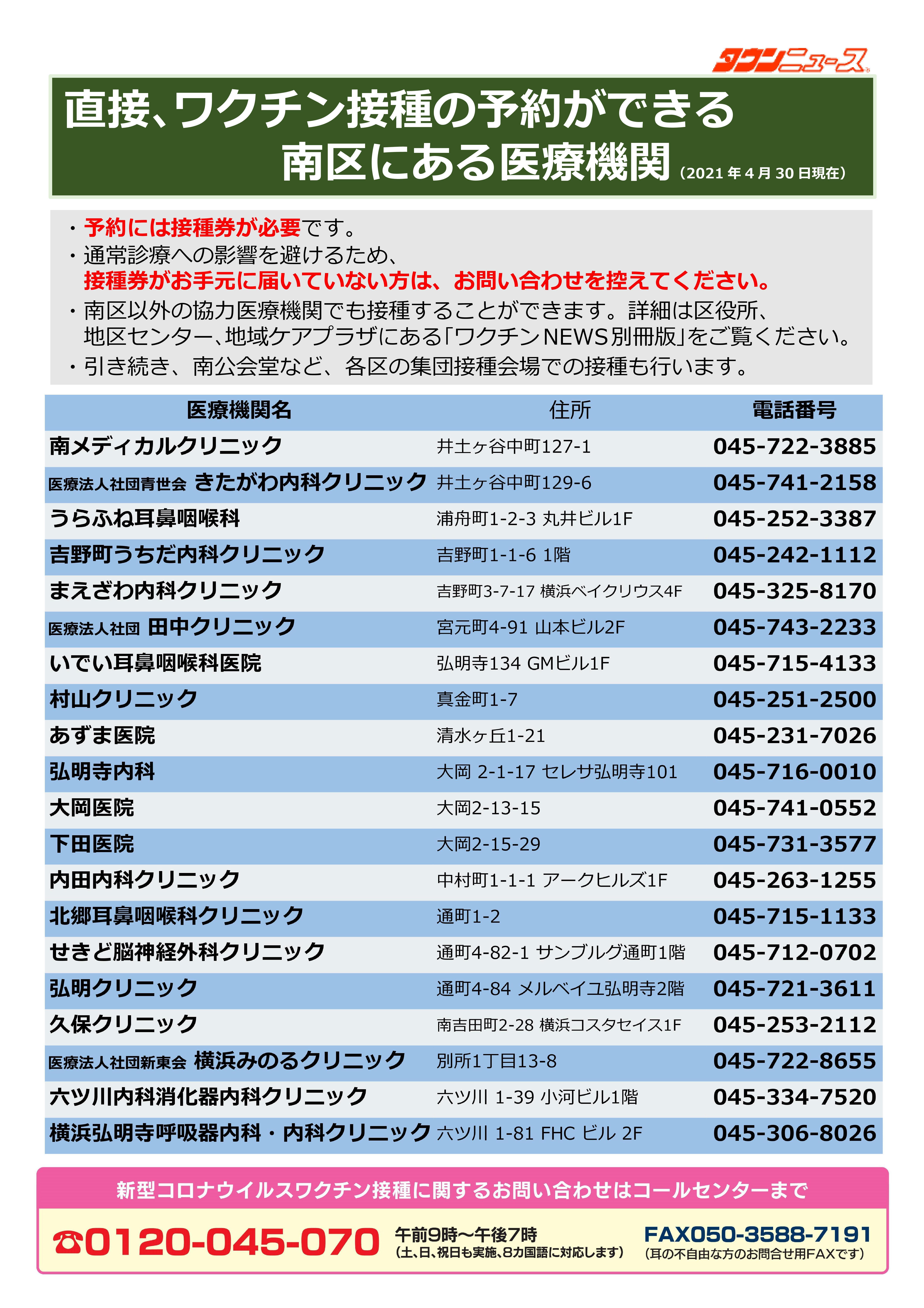 市 予約 横浜 コロナ 《ネット受付可》 横浜市の新型コロナウイルスワクチン接種を実施しているクリニック・病院（口コミ1,780件）