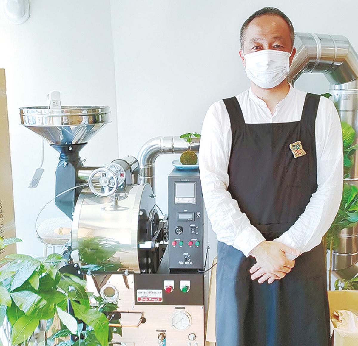 阿部さんと焙煎機