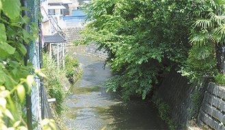 今回の調査で区内で最も深い浸水が想定された今井橋付近