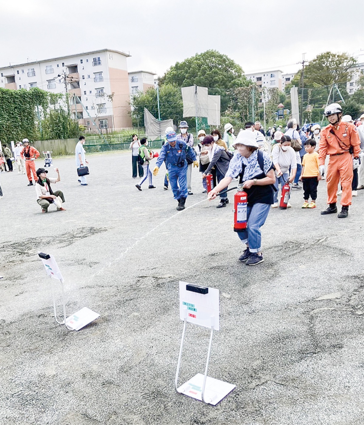川島原地区で防災訓練