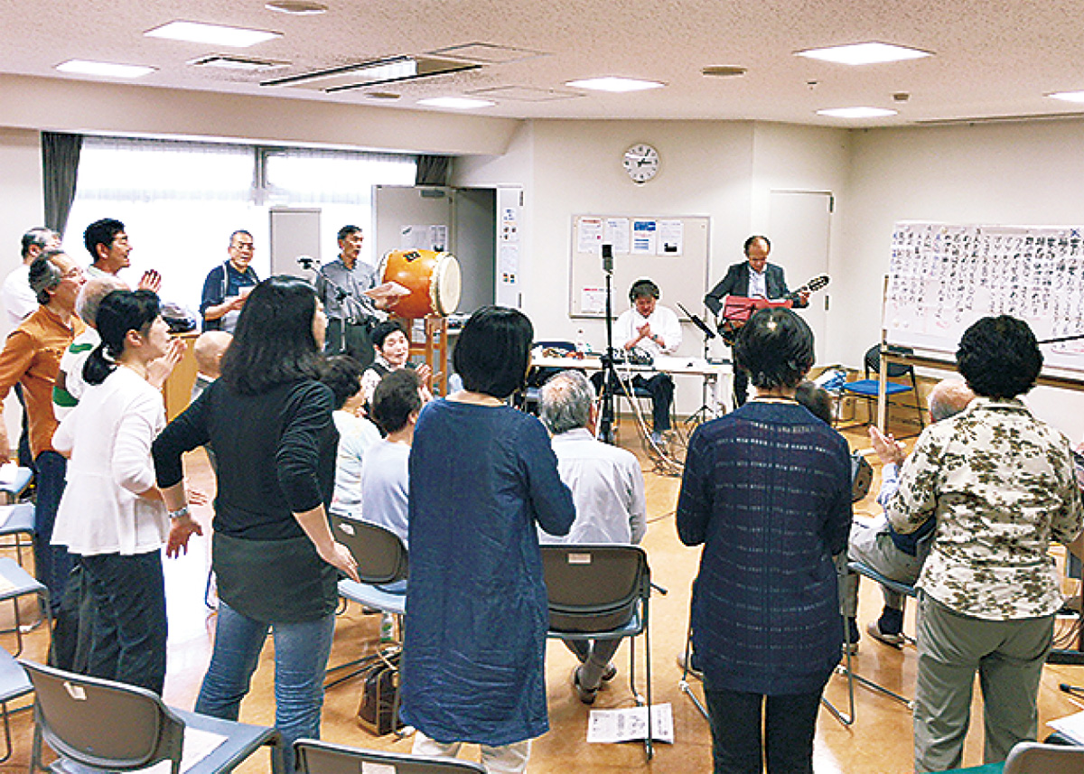 地域住民を集めたレコーディング