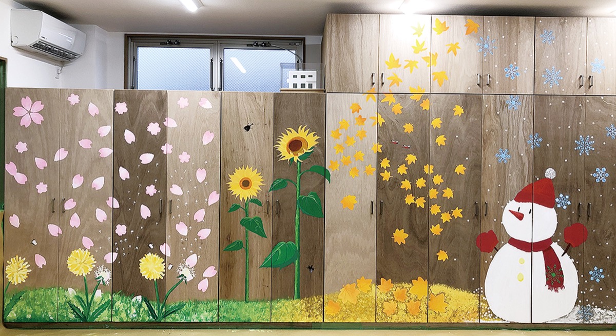 四季折々、市場中生の壁画