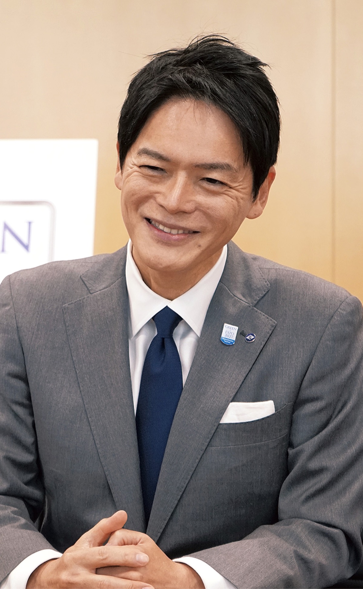思いを語る山中市長