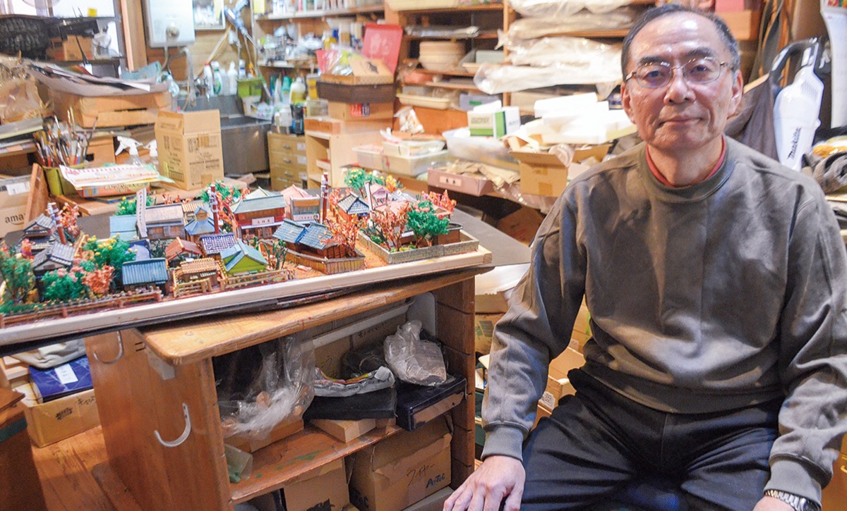 ジオラマで昔のまち再現