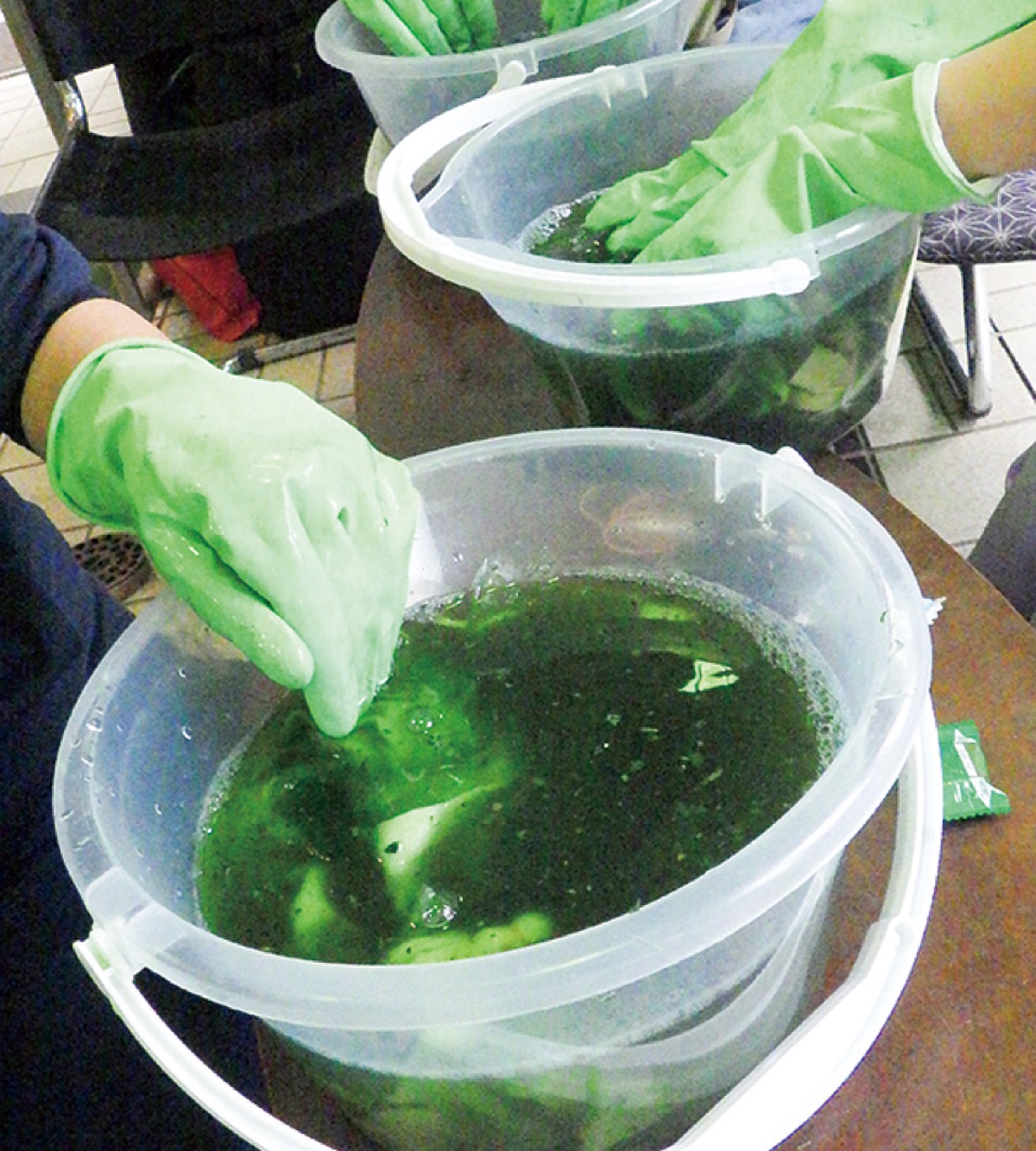 入船公園で藍染体験