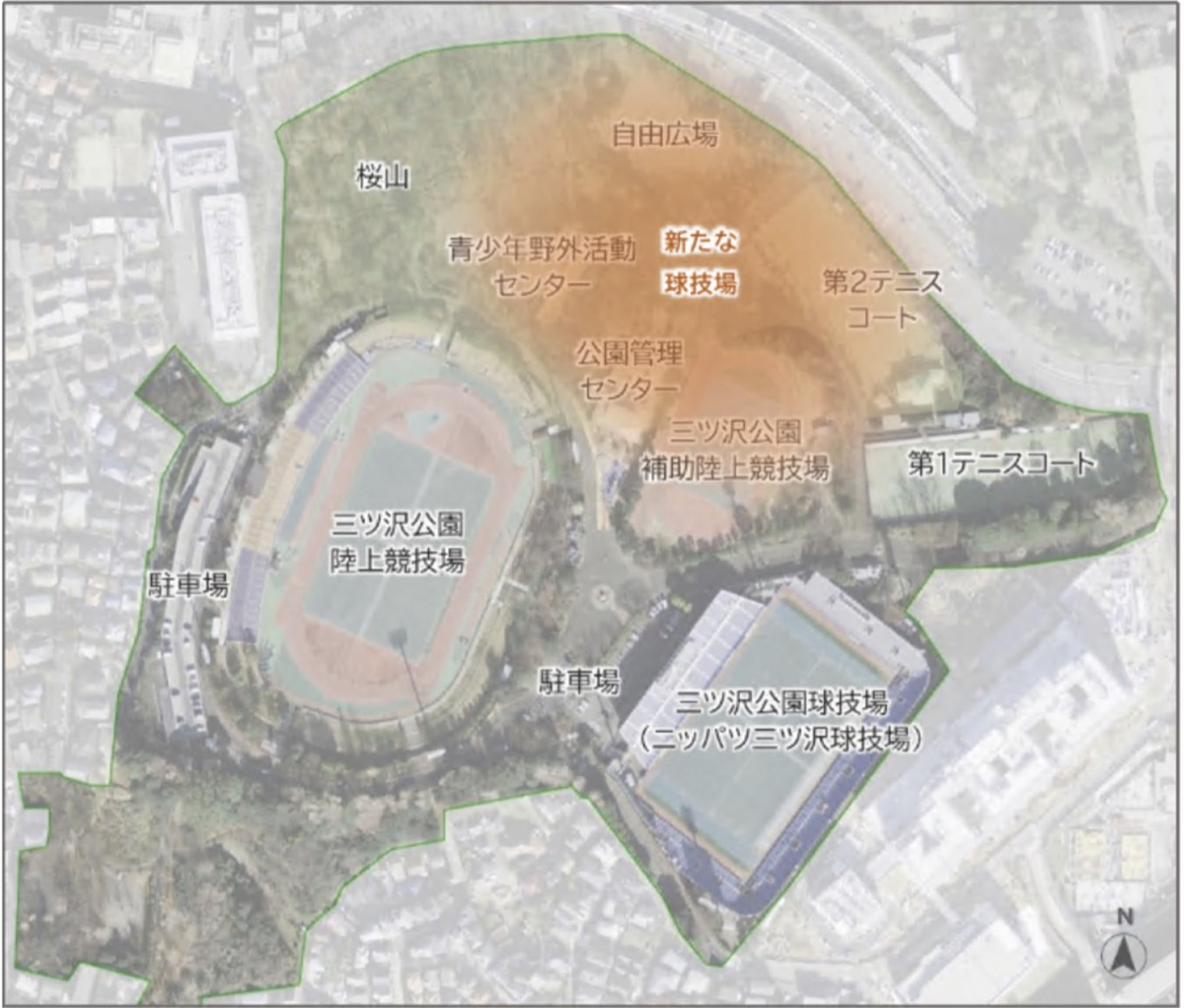 新たな球技場の配置イメージ