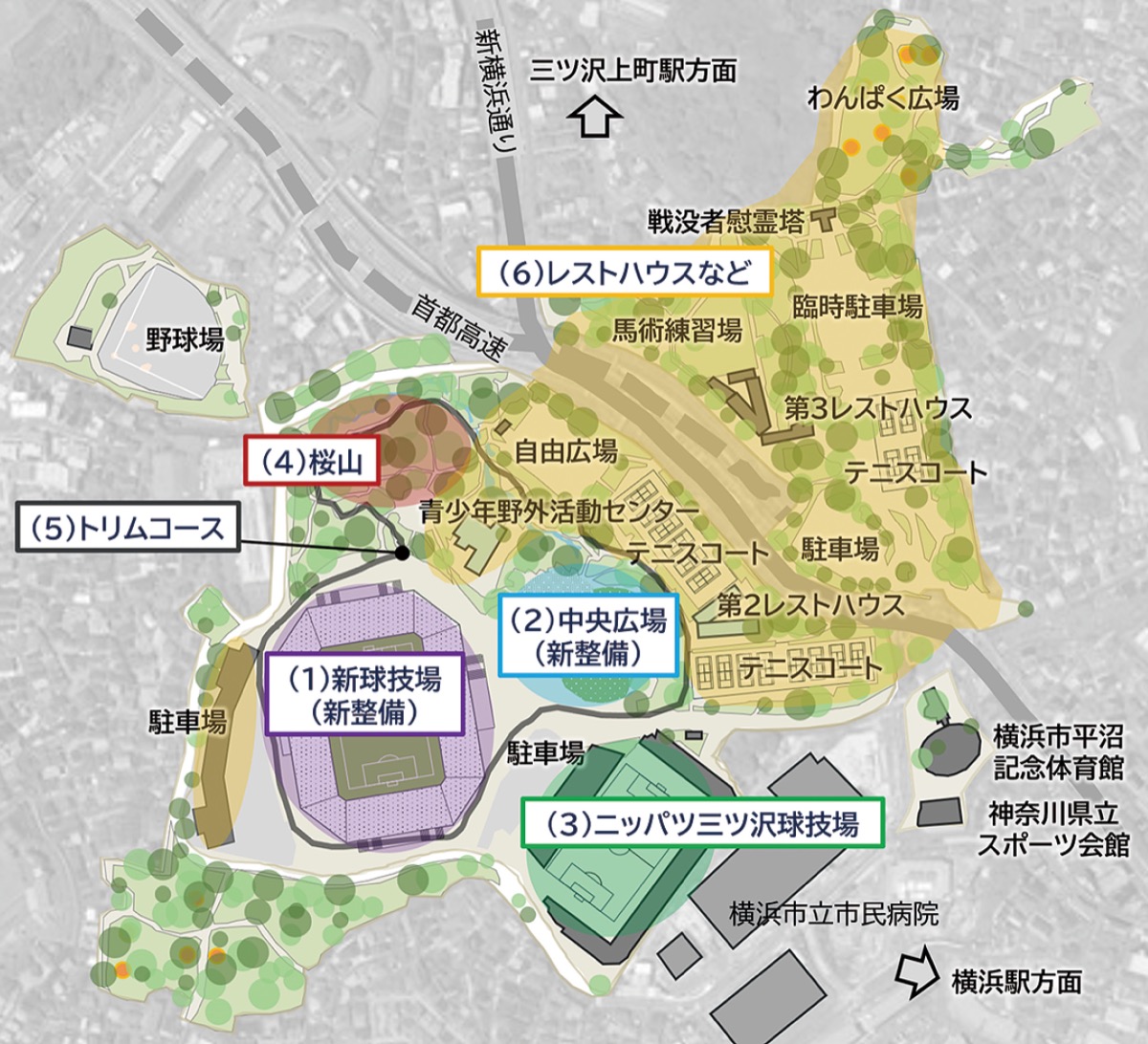 再整備の範囲（横浜市提供）