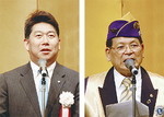 山田会長（右）と来賓の福田市長