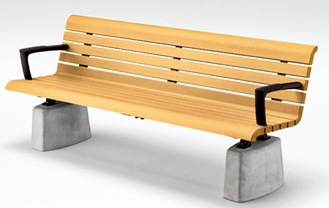 国産ひのき材を使用したベンチのイメージ（市提供）
