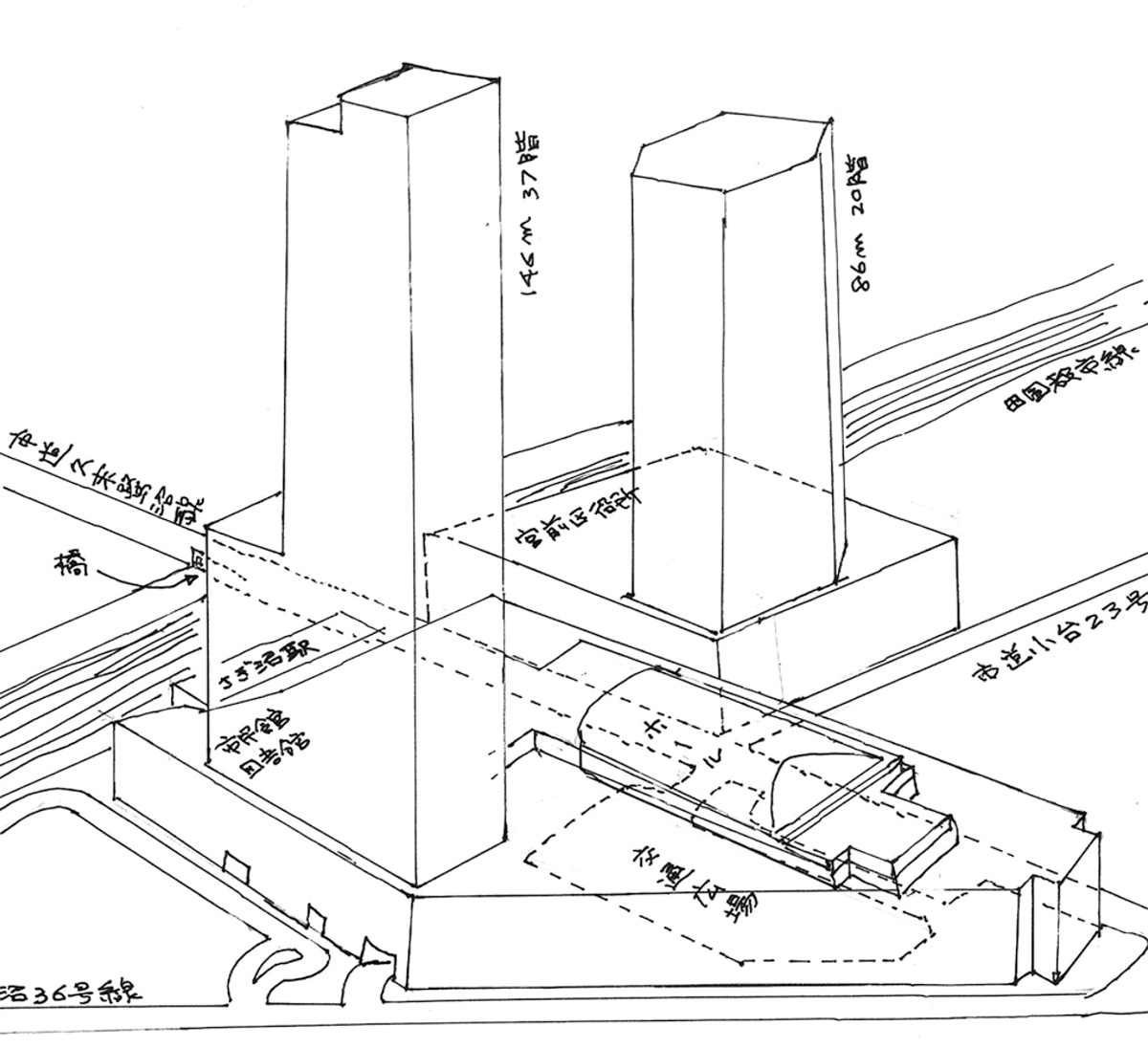鷺沼駅前再開発で530戸の超高層大型マンション計画