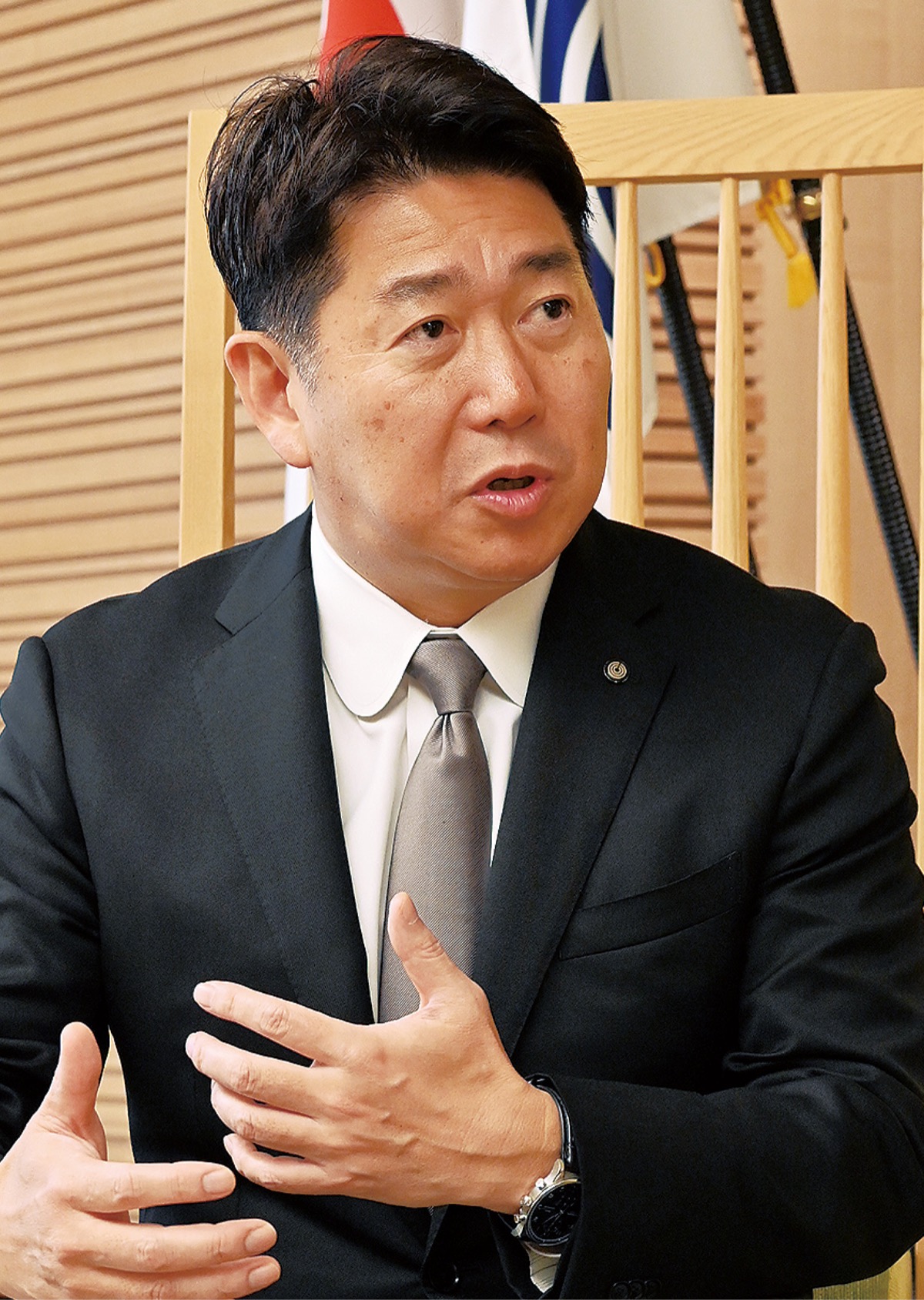市政運営に意気込みをみせる福田市長