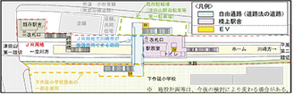 川崎市が発表した津田山駅の整備計画図（市の発表資料より）
