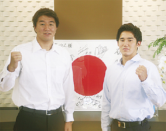 日体大同期の荒井選手（右）と飯田選手（左）