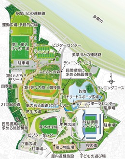 将来的な公園全体のイメージ図＝川崎市提供