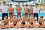 ３位入賞を果たした中学生水球チームの選手達このうちキャプテンの武田琉大選手(宮崎中３年)と吉田怜敏選手(西高津中３年)が大会優秀選手に選ばれた