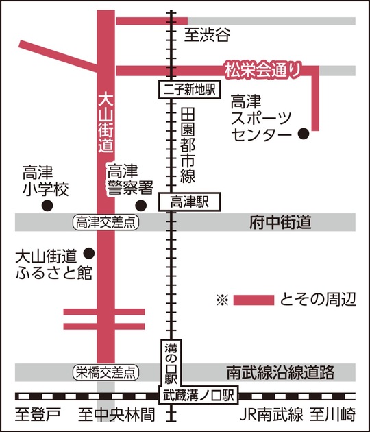 パレードのルートマップ