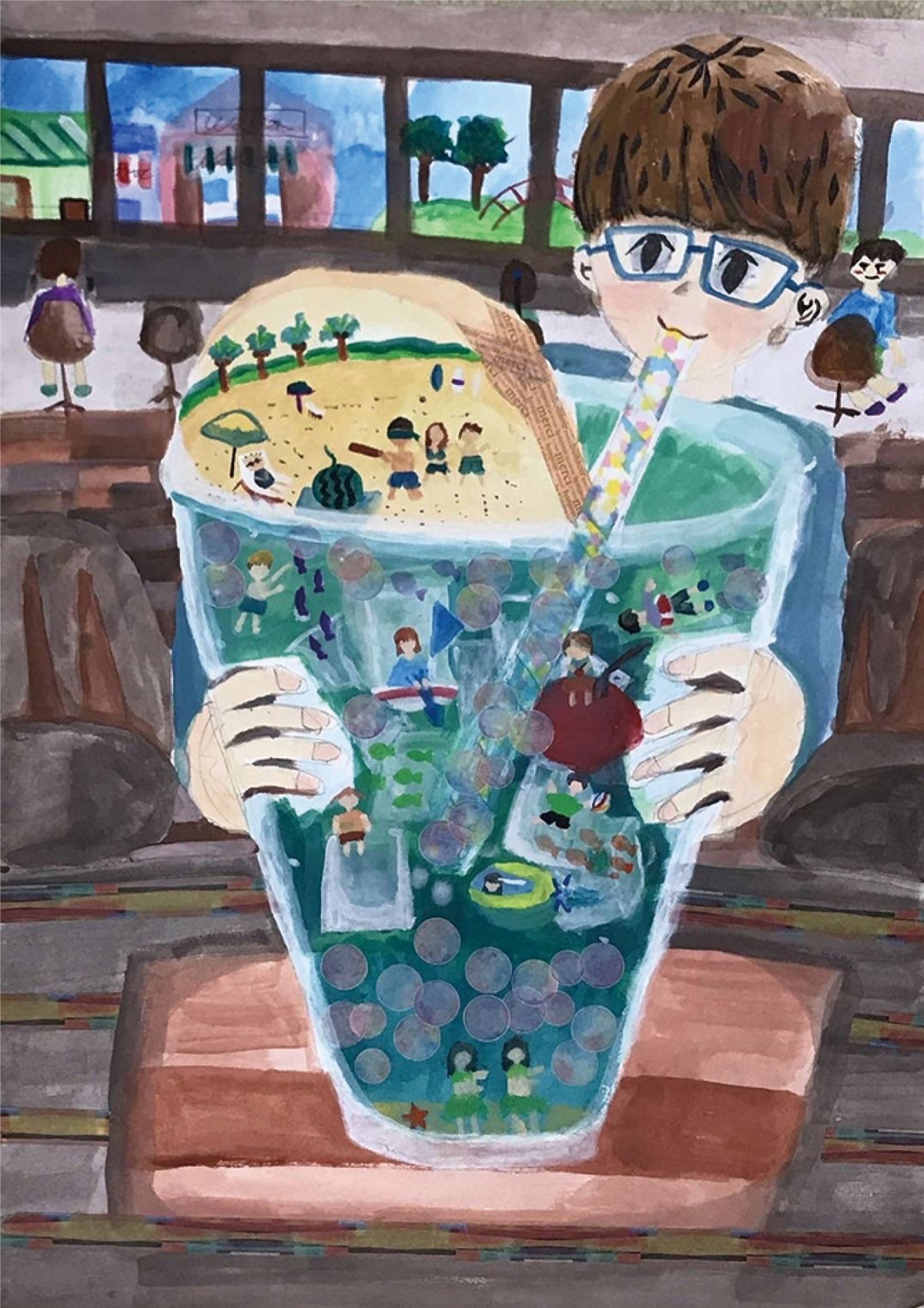 東高津小4年 藤田レヴィさん 全国展で県内最高賞 「3度目の正直」で