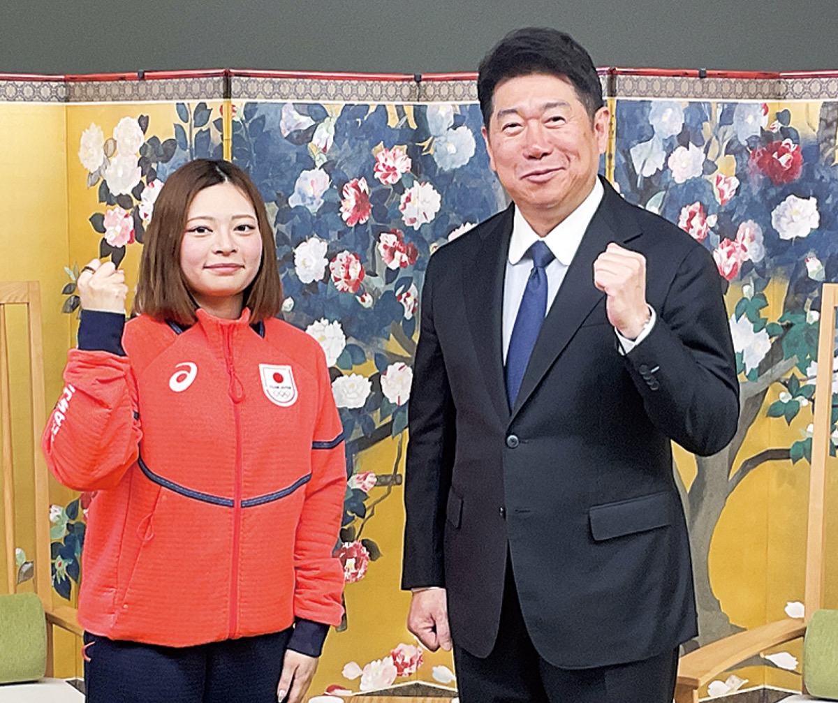 福田市長へ五輪出場報告
