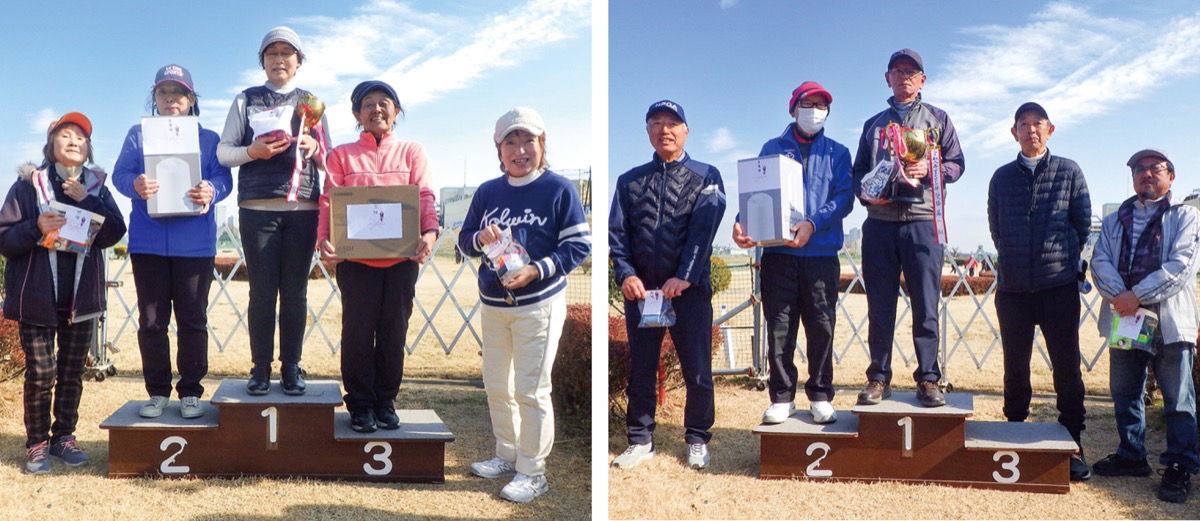 男女各部門の上位入賞者