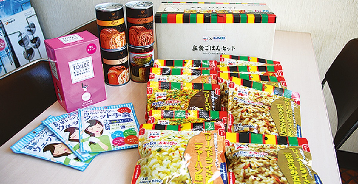近年同社で取り扱うようになった防災用品の数々
