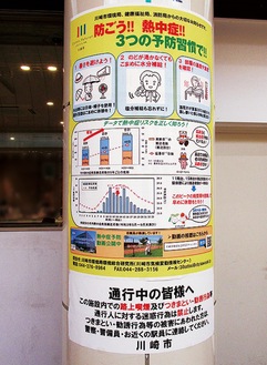 昨年川崎駅に掲示した予防啓発ポスター（市提供）