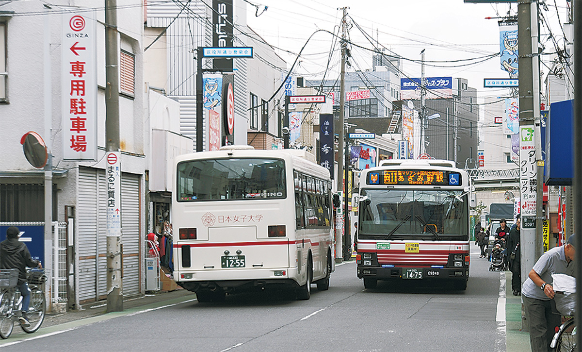 登戸１号線、遊園駅へ