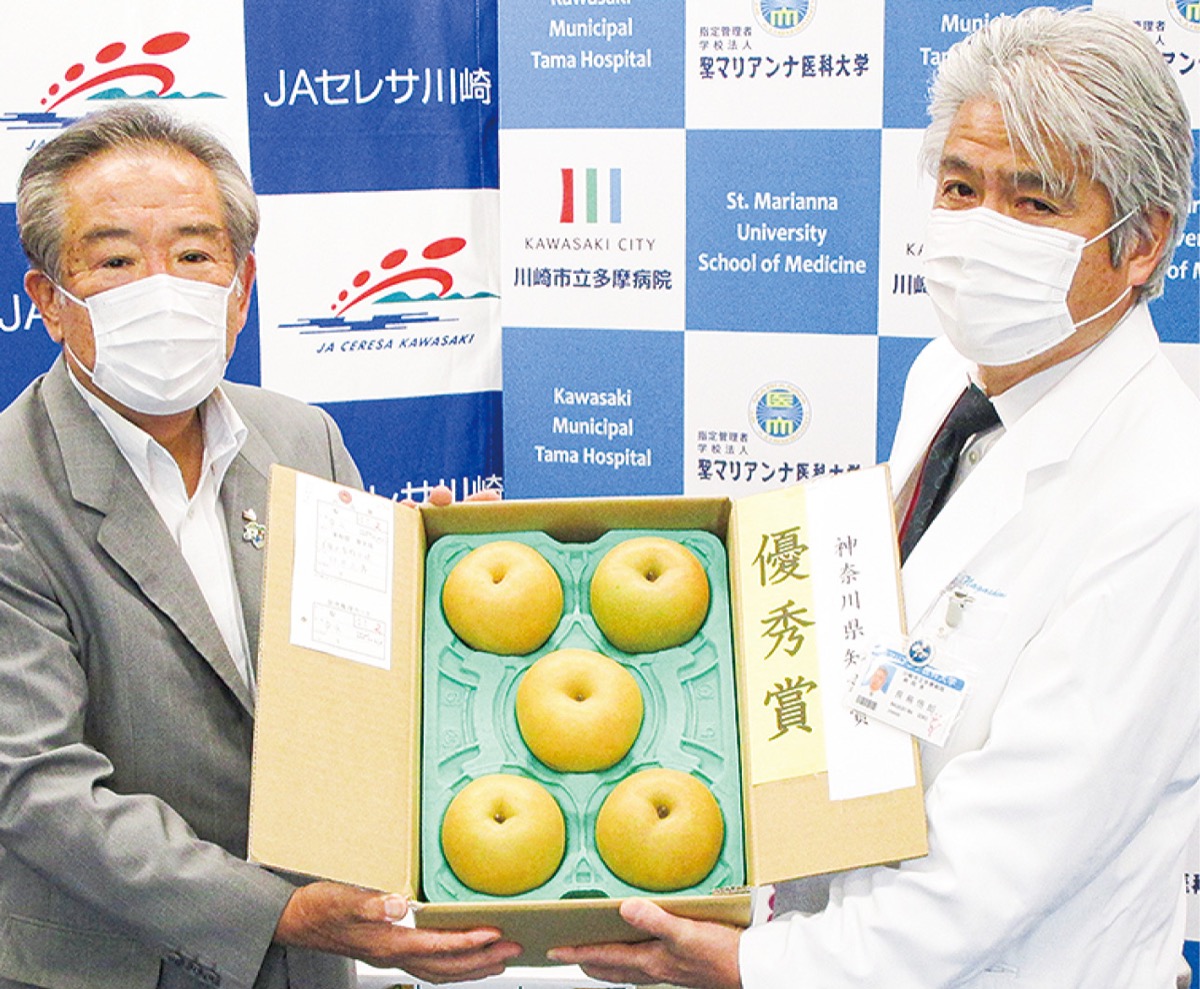 多摩川梨 医療従事者へ ｊａと市 多摩病院を応援 多摩区 タウンニュース