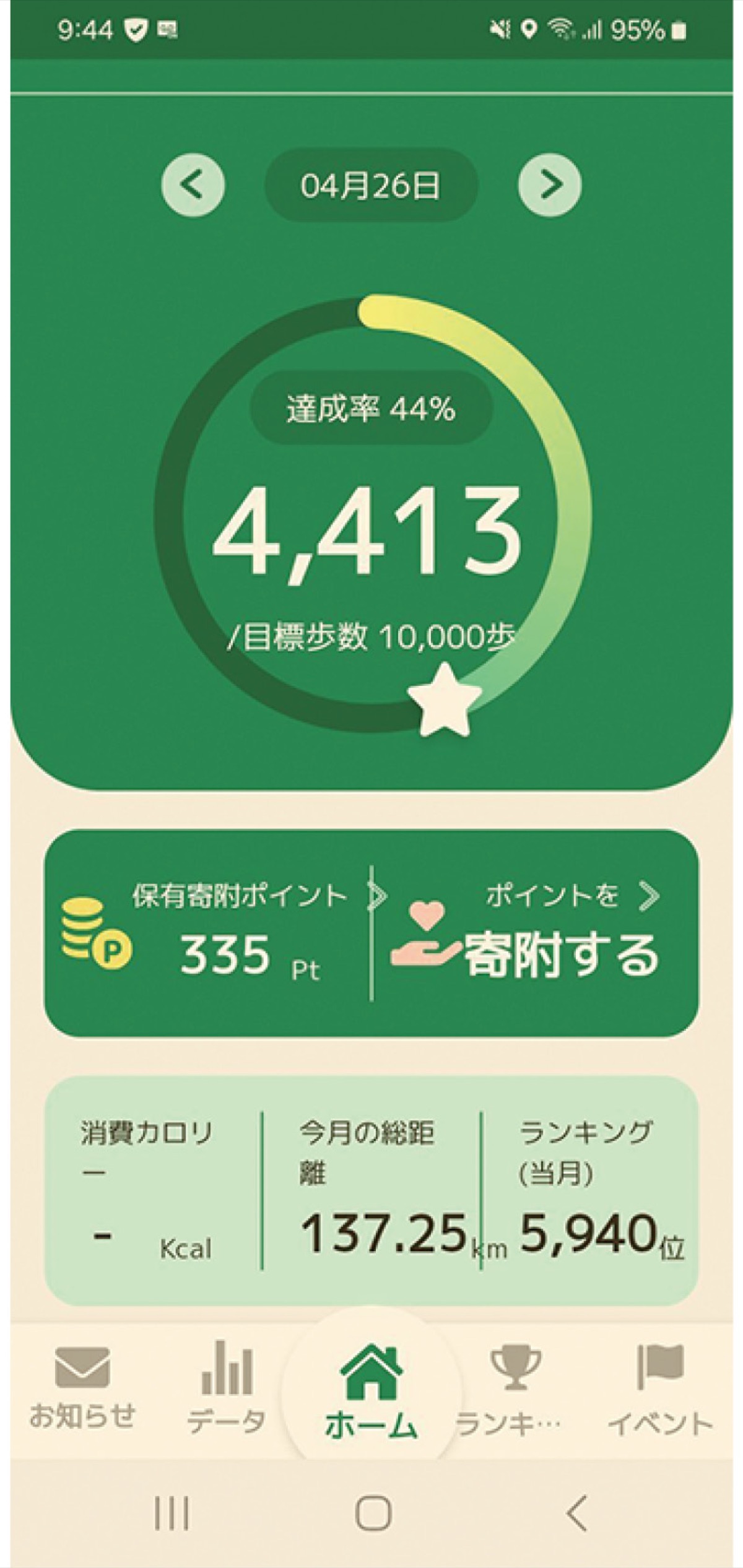 アプリの画面