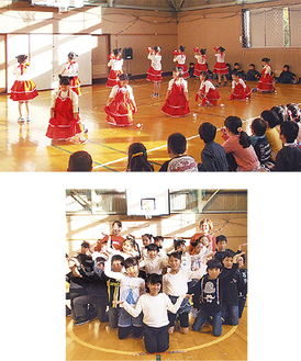 ダンス、歌など練習の成果を披露する児童