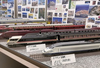展示されている鉄道模型