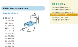 「ＷＥＢ版 備える。かわさき」で示されているトイレ対策