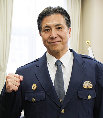 「一人ひとりの心掛けが交通事故をなくす」と菅署長