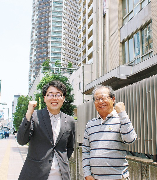 「地域と住民たちのために力を合わせて頑張りたい」と力を込める松尾代表理事（左）と有馬さん