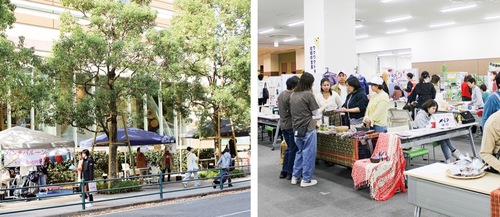 多くの人が訪れ、交流を生んだ屋内外の会場