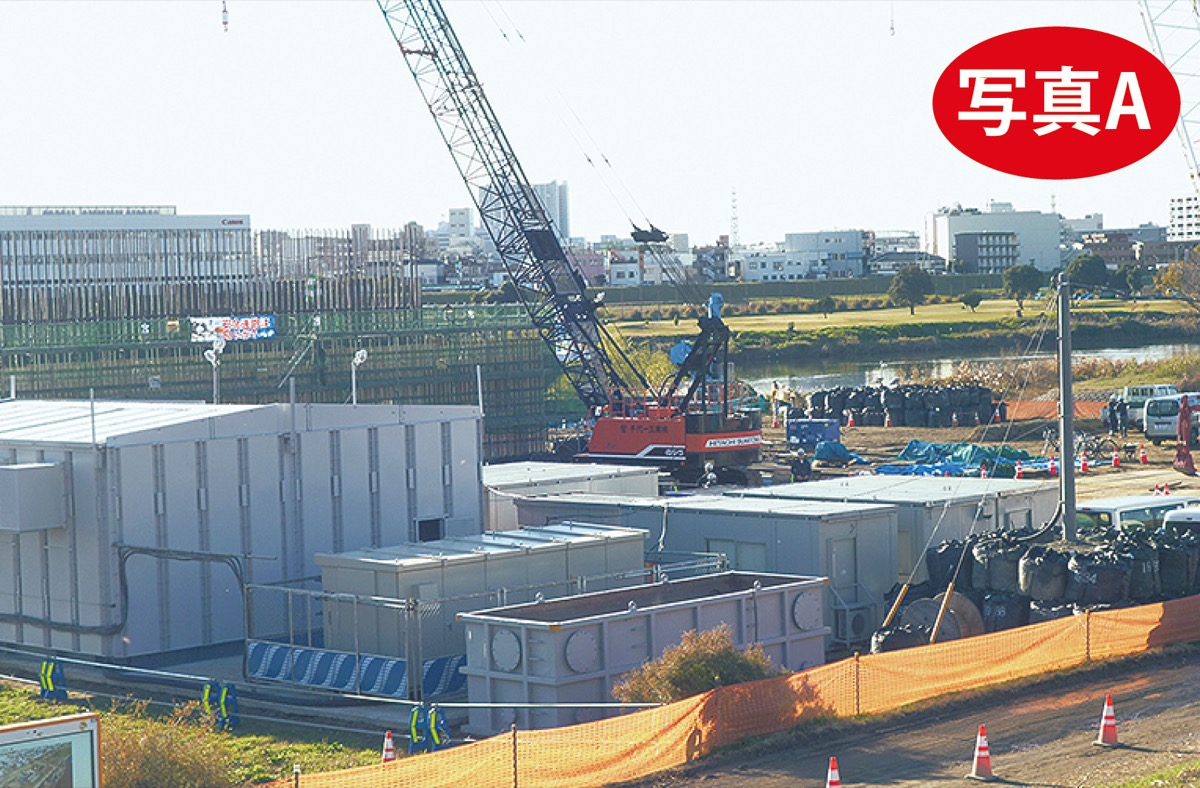 （仮称）等々力大橋の整備進む東京都側、橋台･護岸工事着工 (写真3)