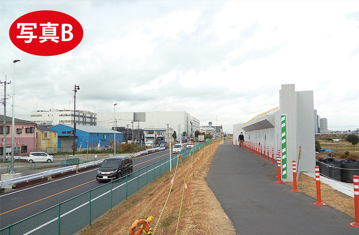 （仮称）等々力大橋の整備進む東京都側、橋台･護岸工事着工 (写真4)