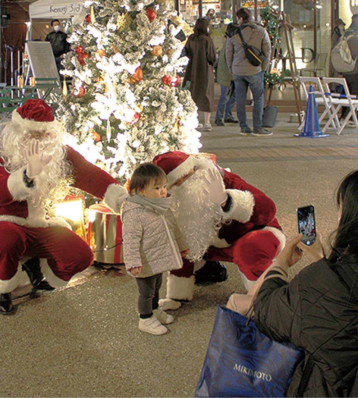 サンタと記念撮影