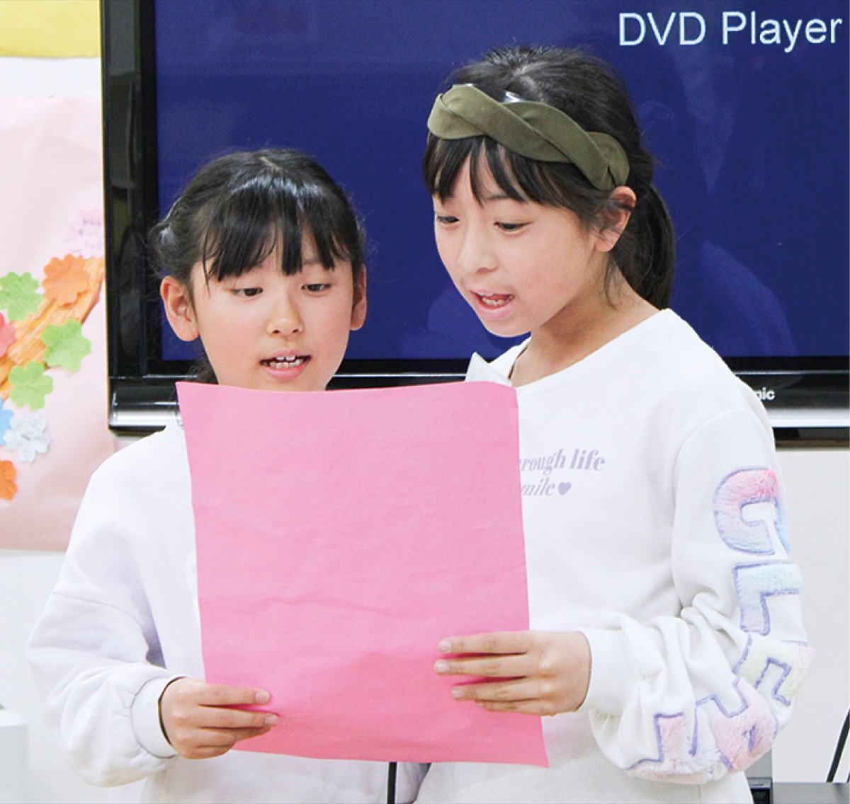 工夫した点を発表する二人