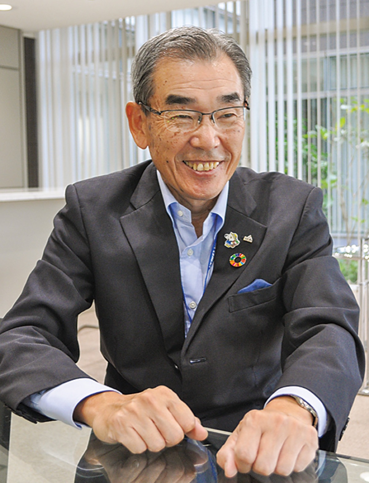 フロンターレへの思いを語る梶会長