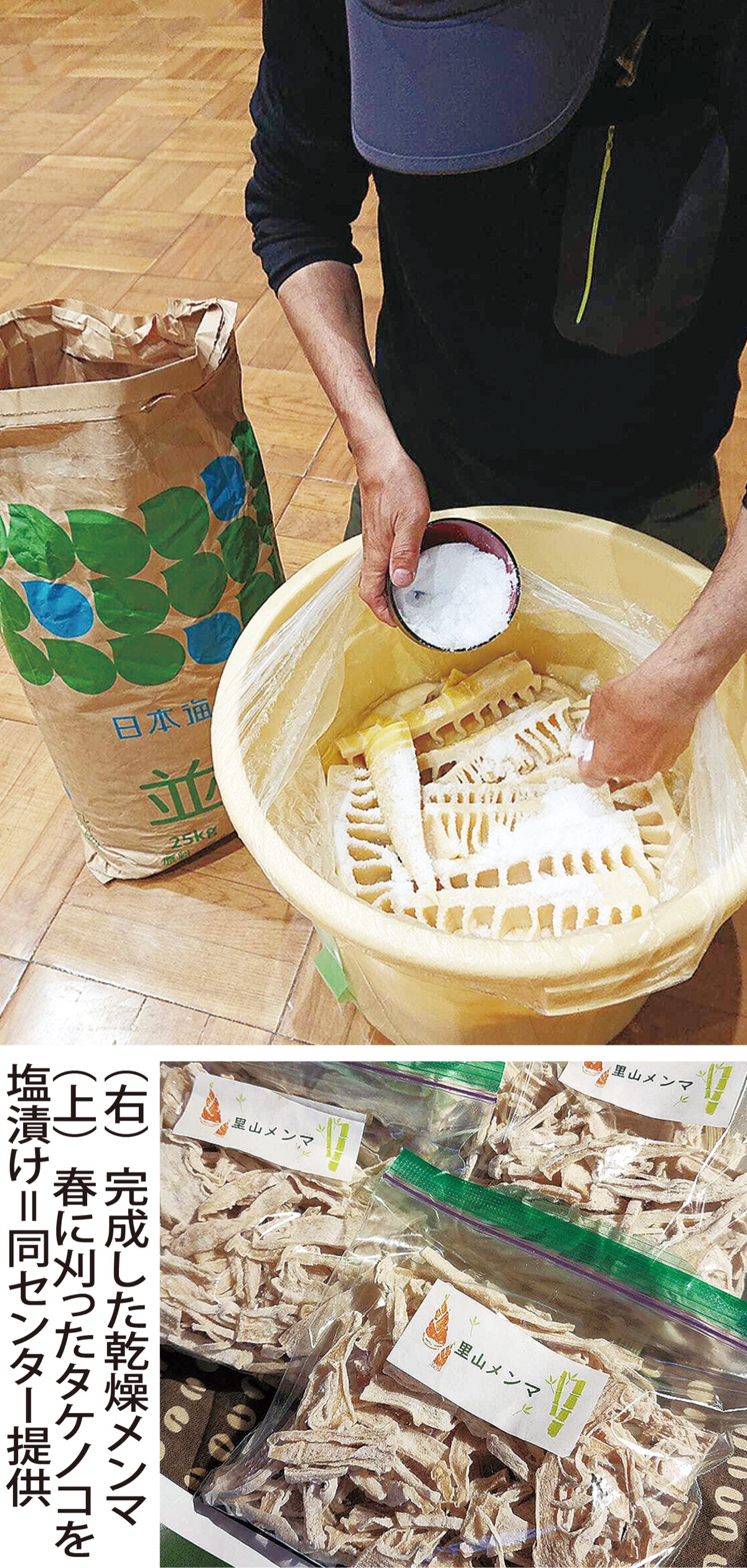 竹林整備に｢メンマ｣活用 (写真1)